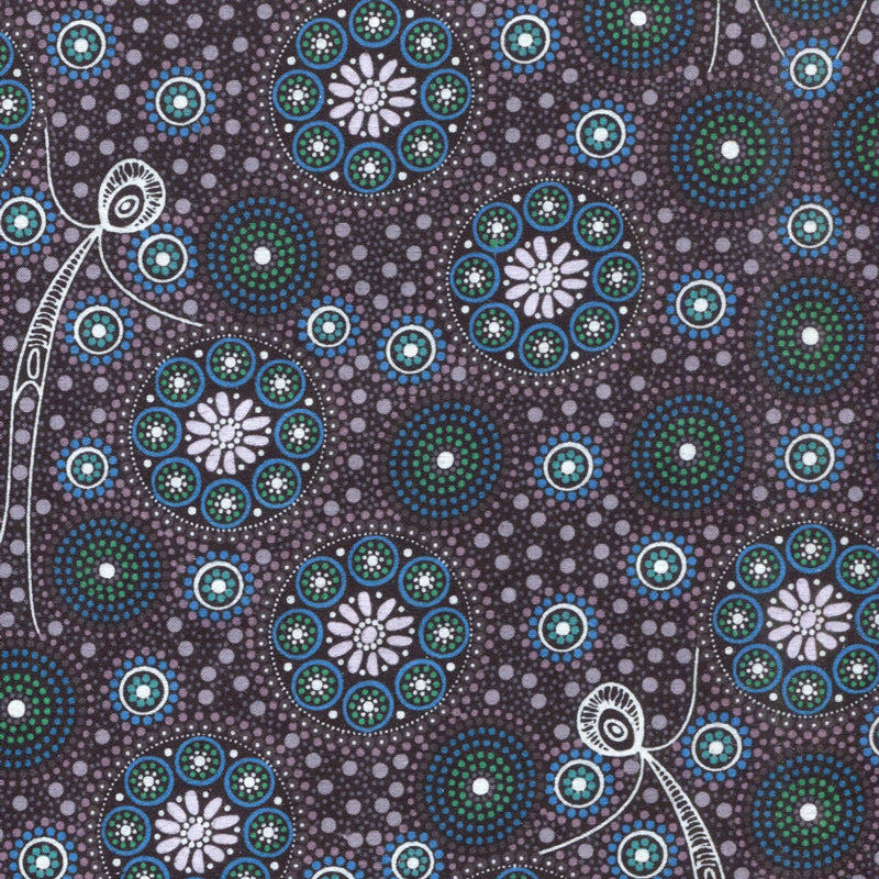 Gathering Bush Tucker Black - 1/2 yard - #1653D